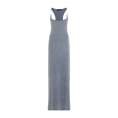 Y/project Invisible Strap Maxi Dress In Blue