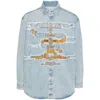 Y/project Light Blue Cotton Denim Jacket In Blue