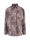 Y/project Pocketed Floral Striped Long Sleeve Top In Brown