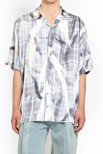 Y/project Check Print Oversized Shirt In Multicolor