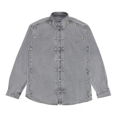 Pre-owned Y/project Snap Off Denim Shirt 'grey'