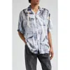 Y/project Check Print Oversized Shirt In Light Blue/pink