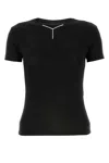 Y/project Black Stretch Jersey Y Chrome Baby Tee In Black