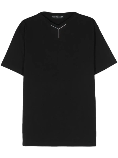 Y/project T-shirt With Application In Black