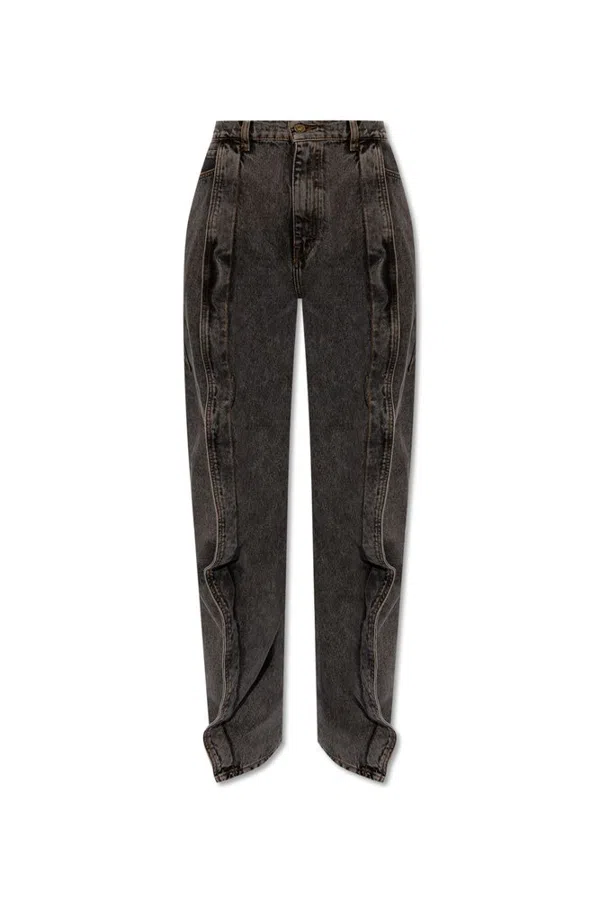 Y/Project Button Leg Pant in Black