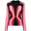 Y/project Pink Gradient-jacquard Sweater In Pink/black