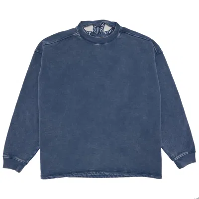 Pre-owned Y/project Triple Collar Sweatshirt 'blue/acid Wash'