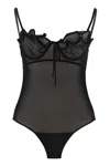 Y/project Sheer Bodysuit With Ruffle And Bow Accents In Animal Print