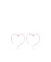 Y/project Two-toned Heart-shape Drop Earrings In Pink
