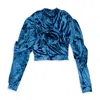 Y/project Velvet Wrap Royal Blue Blouse In Blue