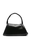 Y/project Black Leather Twisted Handle Handbag With Adjustable Strap