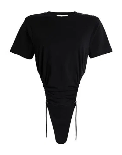 Y/project Woman Bodysuit Black Size 2 Organic Cotton In Black