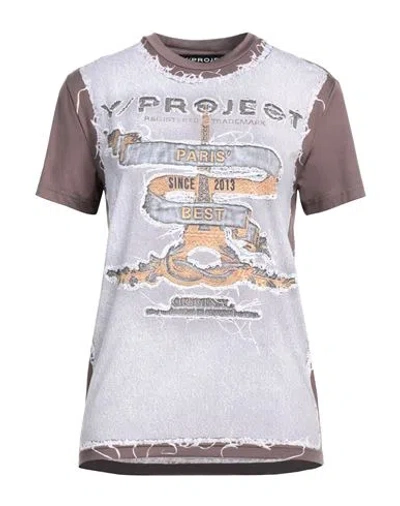 Y/project Woman T-shirt Khaki Size M Polyamide, Elastane In Beige
