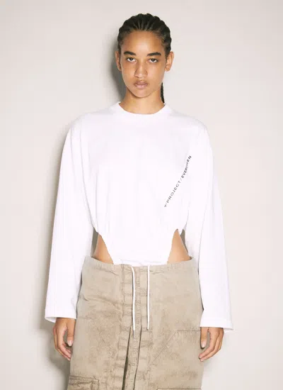 Y/project Women Evergreen Pinched Logo Bodysuit In White