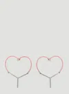 Y/project Two-toned Heart-shape Drop Earrings In Pink