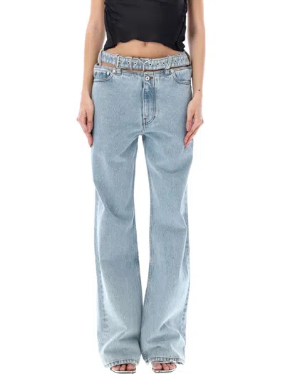 Y/project Y Belt Jeans In Evergreen Ice Blue