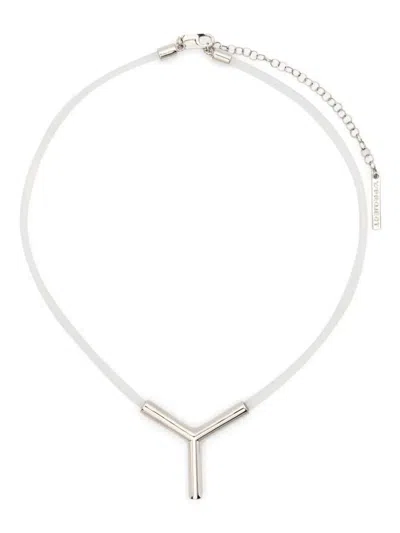 Y/project Y Project Woman Transparent Pvc Y Necklace In White