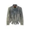 Y/project Tudor Zip Denim Jacket In Blue
