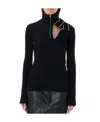 Y/project Cut-out Ribbed Minidress In Black