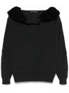 Y/project Ruffled-neck Sweater In Grey