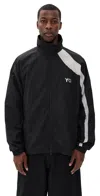 Y-3 Casual Black Jacket With Light Grey Diagonal Stripe In Black