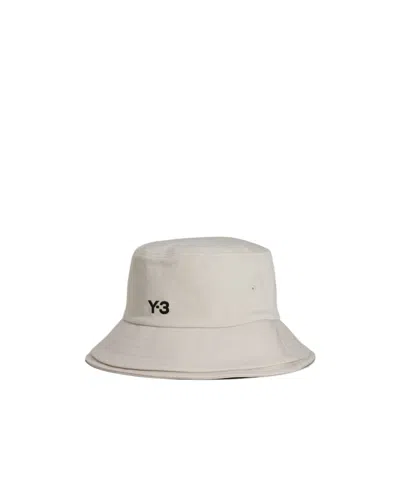 Y-3 3-striped Bucket Hat In Nude