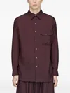 Y-3 Gradient 3-stripes Nylon Overshirt In Burgundy