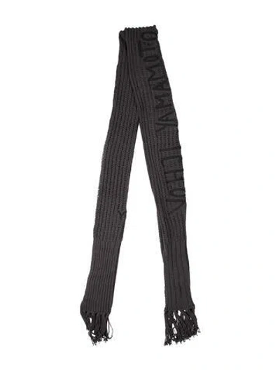 Pre-owned Y-3 Acrylic Printed Scarf W/ Tags In Grey