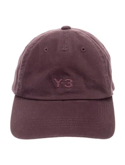 Pre-owned Y-3 Adjustable Embroidered Logo Accent Baseball Hat In Purple
