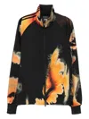 Y-3 Abstract Pattern Sweatshirt With Zip Fastening And Ribbed Edges In Black