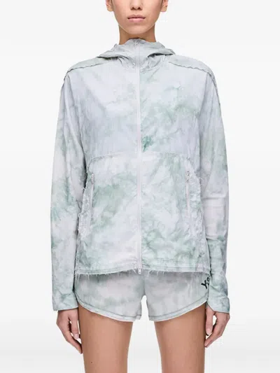 Y-3 Aop Tie-dye Hooded Jacket In Green