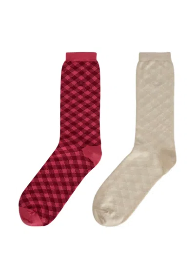 Y-3 Argyle-pattern Socks (set Of Two) In Multi