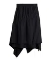 Y-3 Asymmetrical Black Midi Skirt With Layered Panels And Gathered Waist In Black
