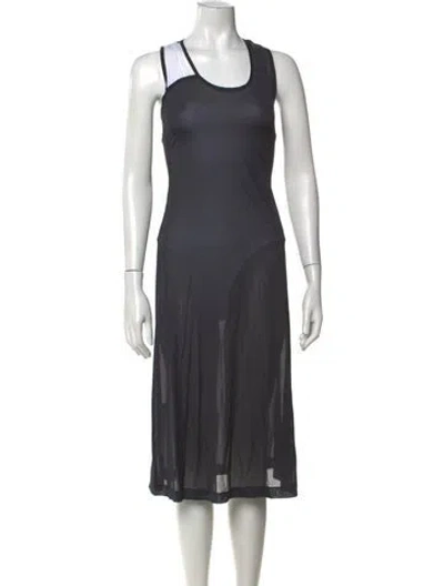 Pre-owned Y-3 Asymmetrical Long Dress In Grey