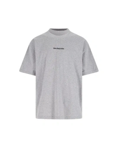 Y-3 Balenciaga Cotton Crew-neck T-shirt In Gray