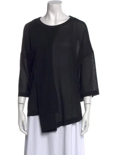 Pre-owned Y-3 Bateau Neckline Three-quarter Sleeve Tunic In Black