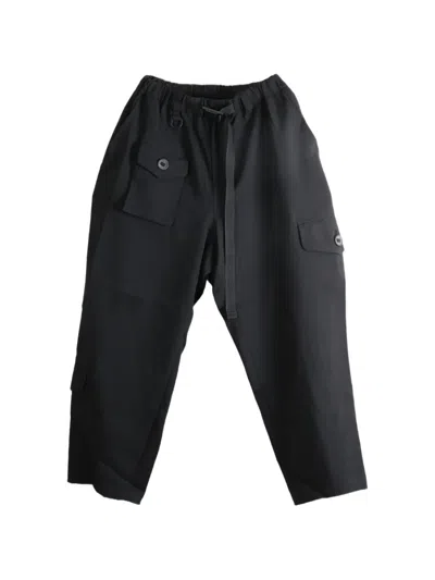 Y-3 Belted Wide-leg Trousers In Black