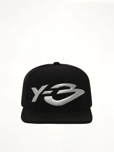 Y-3 Big Liquid Logo Cap In Black