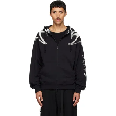 Y-3 Black Chito Edition Graphic Zipper Hoodie In Blue