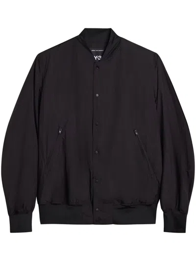 Y-3 Black College Jacket With Smooth Finish