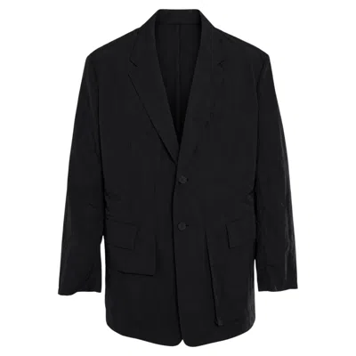 Pre-owned Y-3 , Black Crinkled Blazer