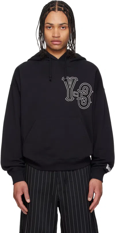 Y-3 Felpa Nera Gfx Con Cappuccio E Stampa Logo Y3 In Black