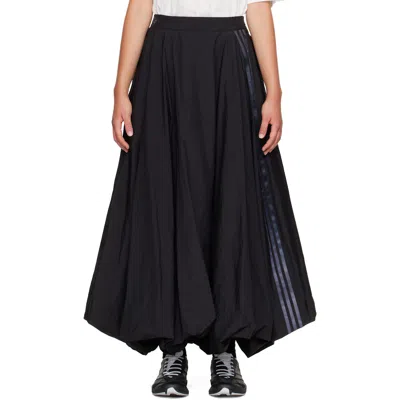 Y-3 Black Gradient 3-stripes Nylon Balloon Midi Skirt