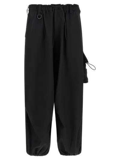 Y-3 BLACK OVERSIZED CARGO PANTS