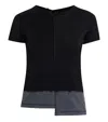 Y-3 Asymmetric Hem Short Sleeve Round Neck Top In Black