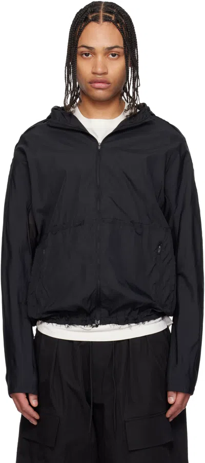 Y-3 Nylon Hooded Jacket Elasticated Cuffs Hem In Black