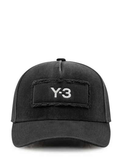 Y-3 Black Textured Logo Baseball Hat