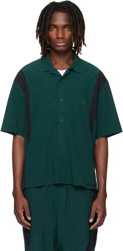 Y-3 Black Ultralight Woven Shirt In Green