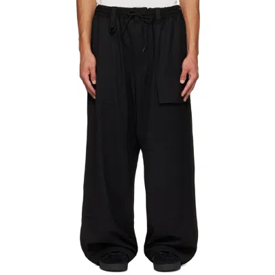 Y-3 Black Wool Wide Cargo Pants