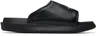 Y-3 Plain Leather Slides In Black